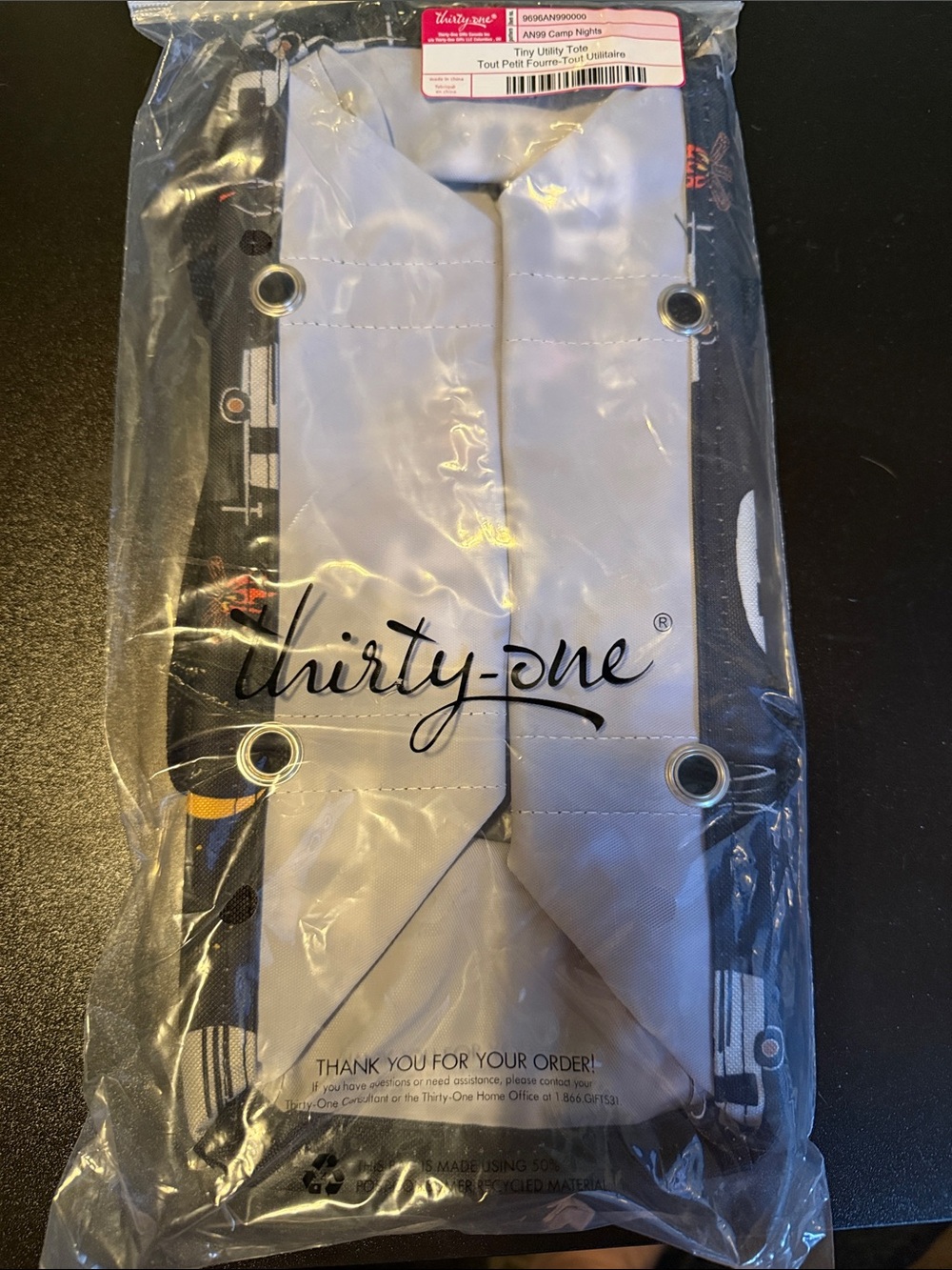 thirty-one Gray and Black Organizer Tote Insert